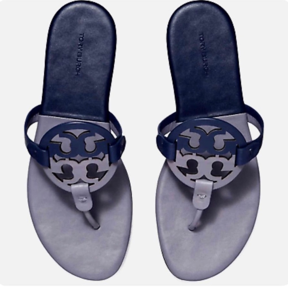 TORY BURCH DARK LOTUS/BERMUDA SOFT MILLER - Picture 10 of 10